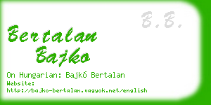 bertalan bajko business card